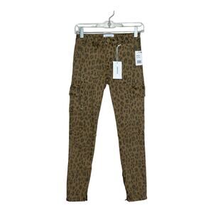 FRAME beige cheetah cargo ankle jeans size 24 - 0